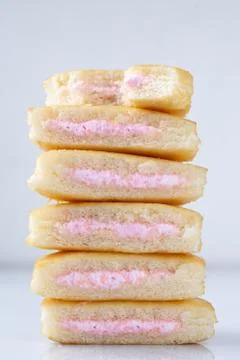 A stack of strawberry mini cakes Stock Photos