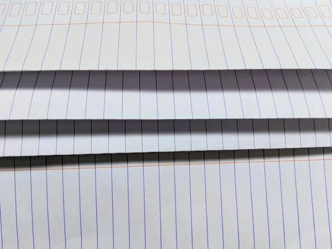 Stack of striped HVS paper with folded effect 스톡 사진