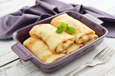 Stack of stuffed pancakes Stock Photos