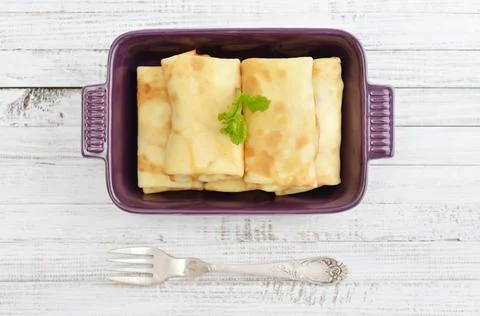 Stack of stuffed pancakes Stock Photos