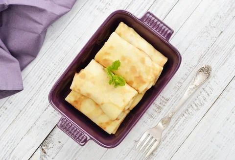 Stack of stuffed pancakes Stock Photos