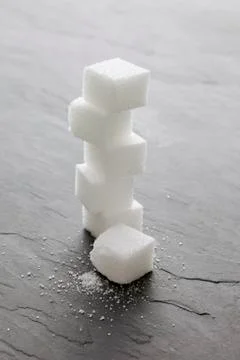 A stack of sugar cubes 스톡 사진