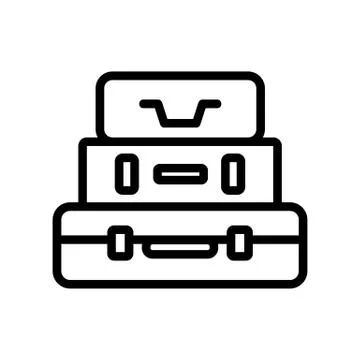 Stack suitcase icon vector outline illustration 스톡 일러스트