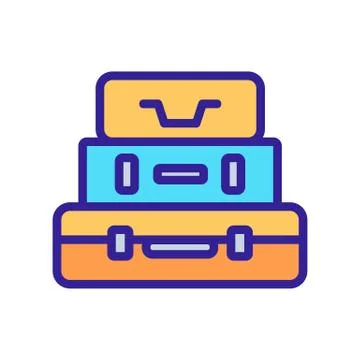 Stack suitcase icon vector outline illustration Stock Illustration