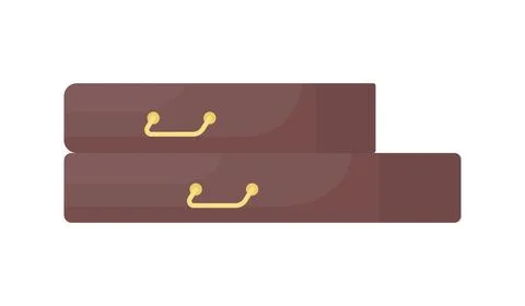 Stack of suitcases semi flat color vector object Stock Illustration