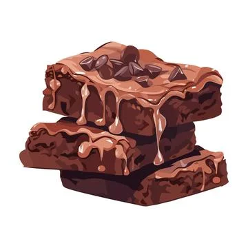 Stack of sweet chocolate brownie 스톡 일러스트
