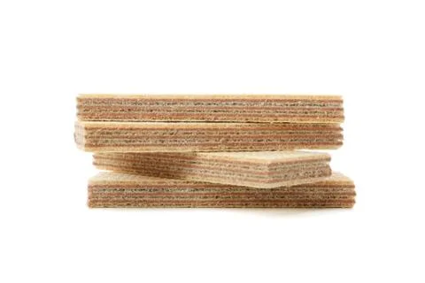 Stack of sweet wafer biscuits isolated on white background Stock Photos
