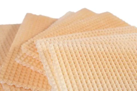 Stack of sweet waffles on a white background Stock Photos