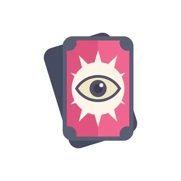 Stack of tarot cards showing the eye of providence symbol Illustrazione stock