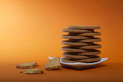 Stack of tasty chocolate cookies 库存照片