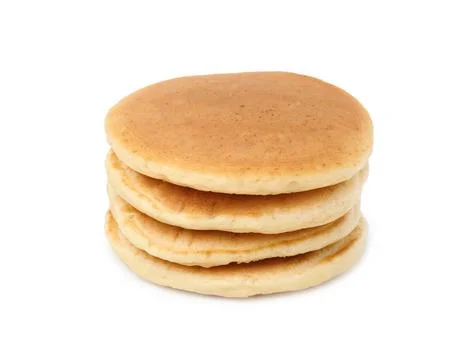 Stack of tasty pancakes isolated on white Foto stock