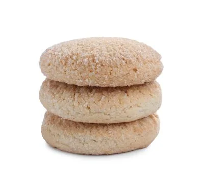 Stack of tasty sugar cookies isolated on white Stock Photos