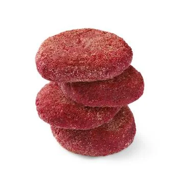 Stack of tasty vegan cutlets isolated on white 스톡 사진