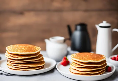 Stack of tea pancakes on display. Stock Photos