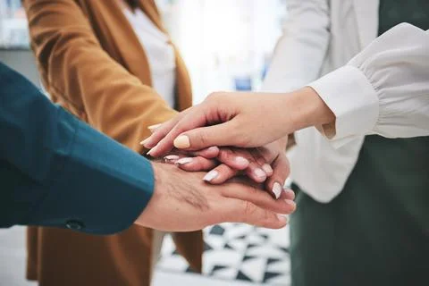 Stack, teamwork or hands of business people for a goal, mission or collaboration 写真素材