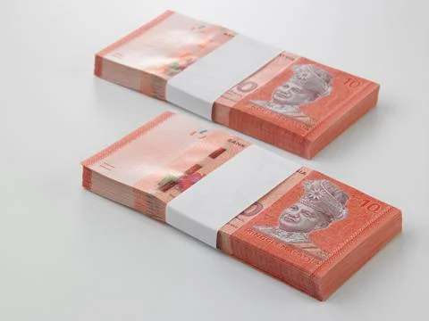Stack of the ten dollar note 스톡 사진