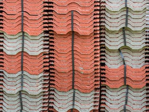 Stack of terracotta roof  tile Stock Photos