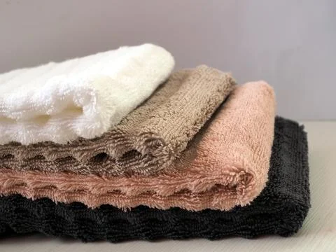 Stack of terry towels Stockfoto's