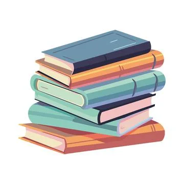 Stack of textbooks isolated Stock Illustration