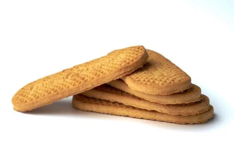 Stack of textured brown cookies isolated on white background Stock Photos
