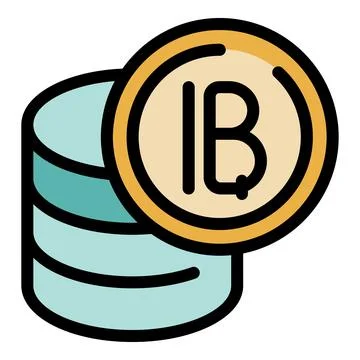 Stack of thai baht coins showing increasing savings or investment Stock Illustration