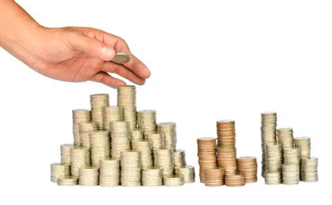 Stack of thai coins baht Foto stock