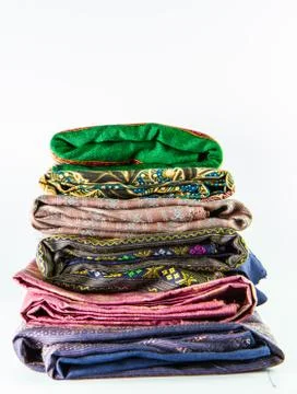 Stack of thai silk Stock Photos