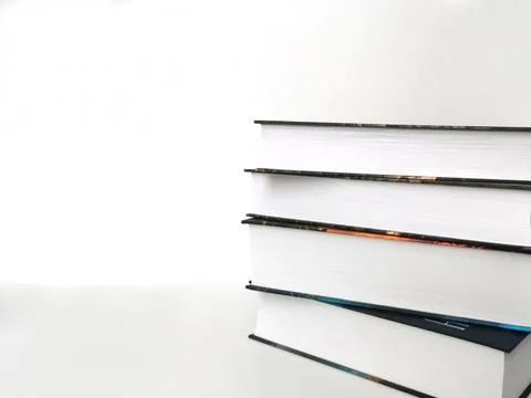 Stack of thick paper books Stock Photos