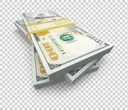 Stack of Thirty Thousand Dollars of One Hundred Dollar Bills Isolated. Tran.. Stock Photos