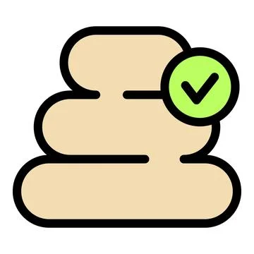 Stack of three blank stones with green check mark 스톡 일러스트