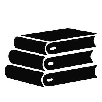 Stack of Three Books Black Silhouette Minimalist Vector Illustration Icon Stock Illustration