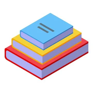 Stack of three books isometric icon vector illustration Illustrazione stock