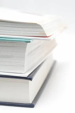 Stack of three books Stack of three books, upper is opened Copyright: xZoo... Foto stock