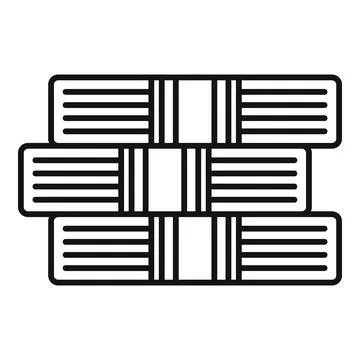 Stack of three books with striped covers forming a pile Illustrazione stock