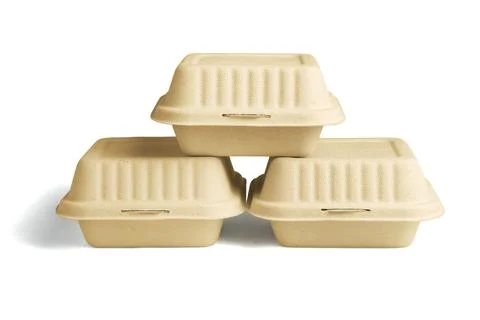 Stack of Three Burger Boxes Stock Photos