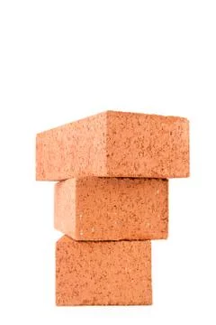 Stack of three clay bricks 写真素材
