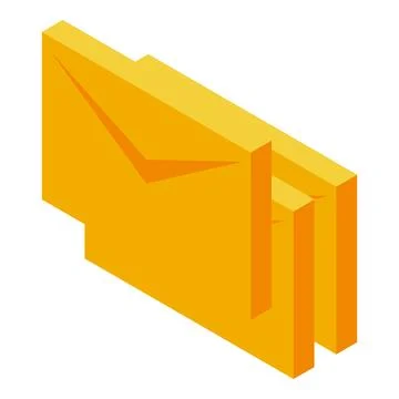 Stack of three closed envelopes representing email marketing and communicatio Stock Illustration