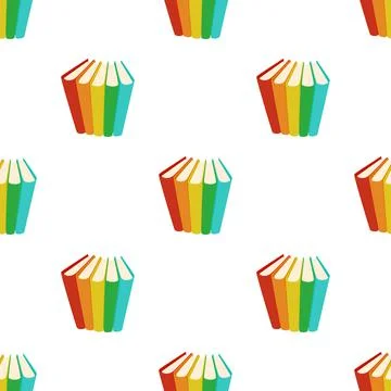 Stack of three colored books pattern seamless vector イラスト素材