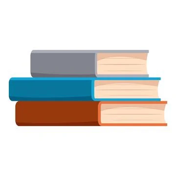 Stack of three colorful books forming a small pile Illustrazione stock