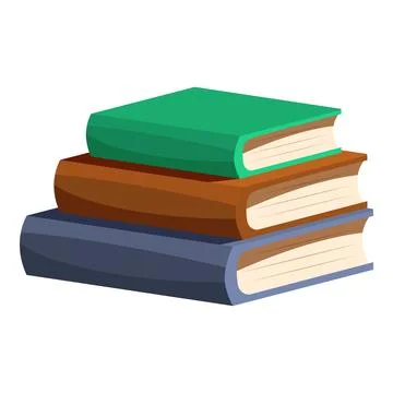 Stack of three colorful books forming a knowledge pile 스톡 일러스트