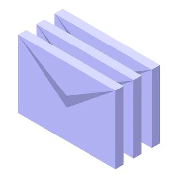 Stack of three envelopes is waiting to be opened Stock Illustration