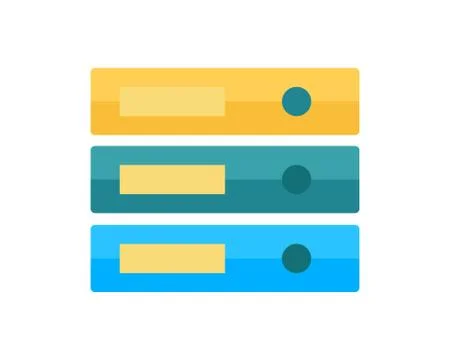 Stack of Three Folders Isolated on White Illustrazione stock