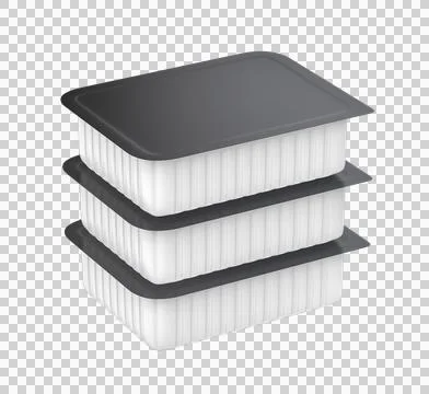 Stack of three food containers 스톡 일러스트