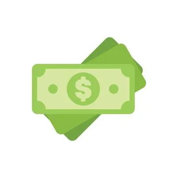 Stack of three green dollar bills illustrating wealth Stock Illustration