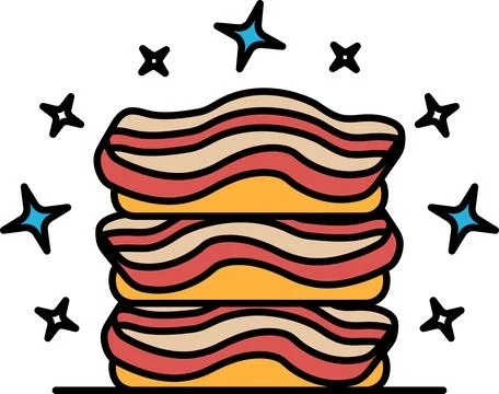 A stack of three hot dogs with a star on top Illustrazione stock