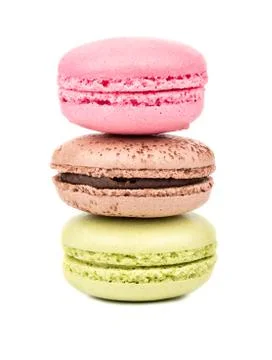 Stack of three macaroon Stock Photos