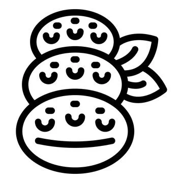 Stack of three mochi balls decorated with leaves for japanese dessert Stock Illustration
