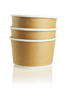 Stack of Three Paper Bowls Stock Photos