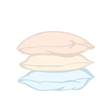 Stack of three pillows vector flat vector cut out from background Illustrazione stock