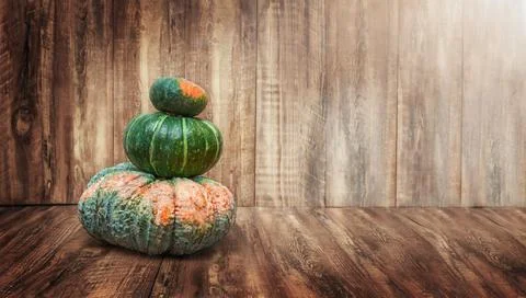 Stack of three pumpkins Stock Photos